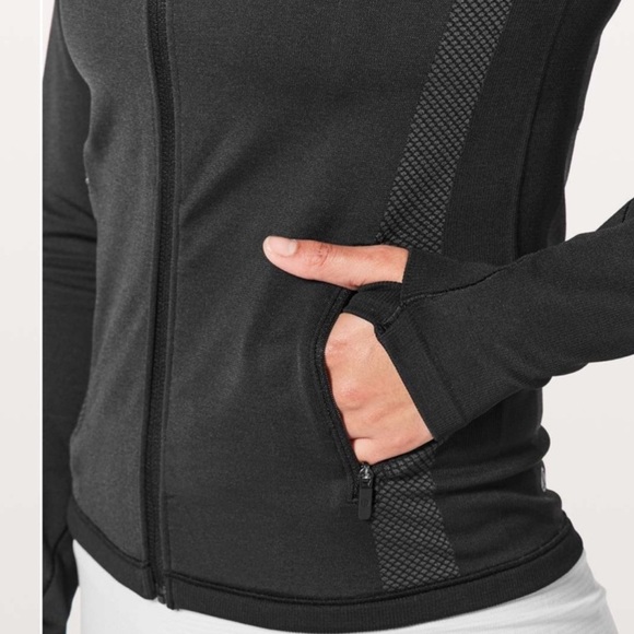 Lululemon Ready To Run‎ Jacket Pinpoint black gray size 2 A280 - Picture 4 of 12